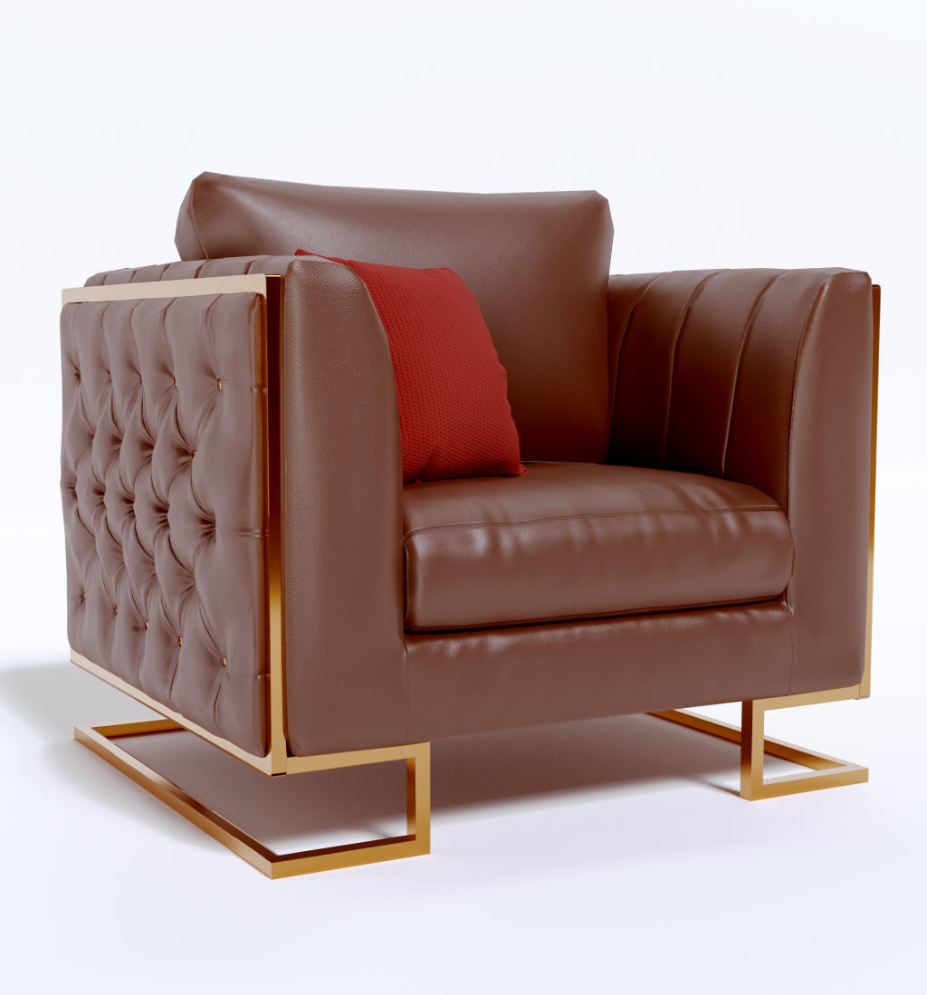 Arm chair Low-poly 3D model_5