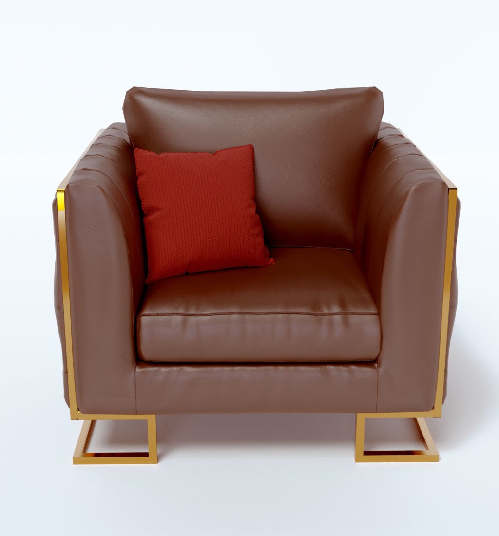 Arm chair Low-poly 3D model_7