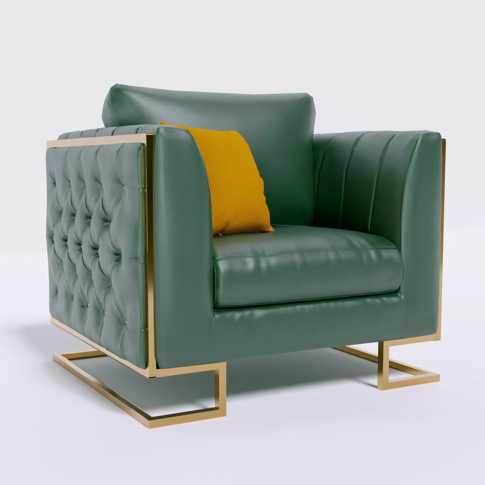 Arm chair Low-poly 3D model_0