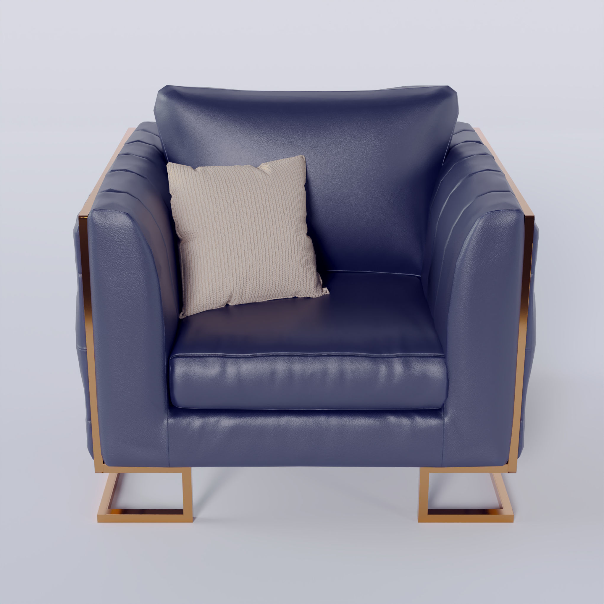 Arm chair Low-poly 3D model_6