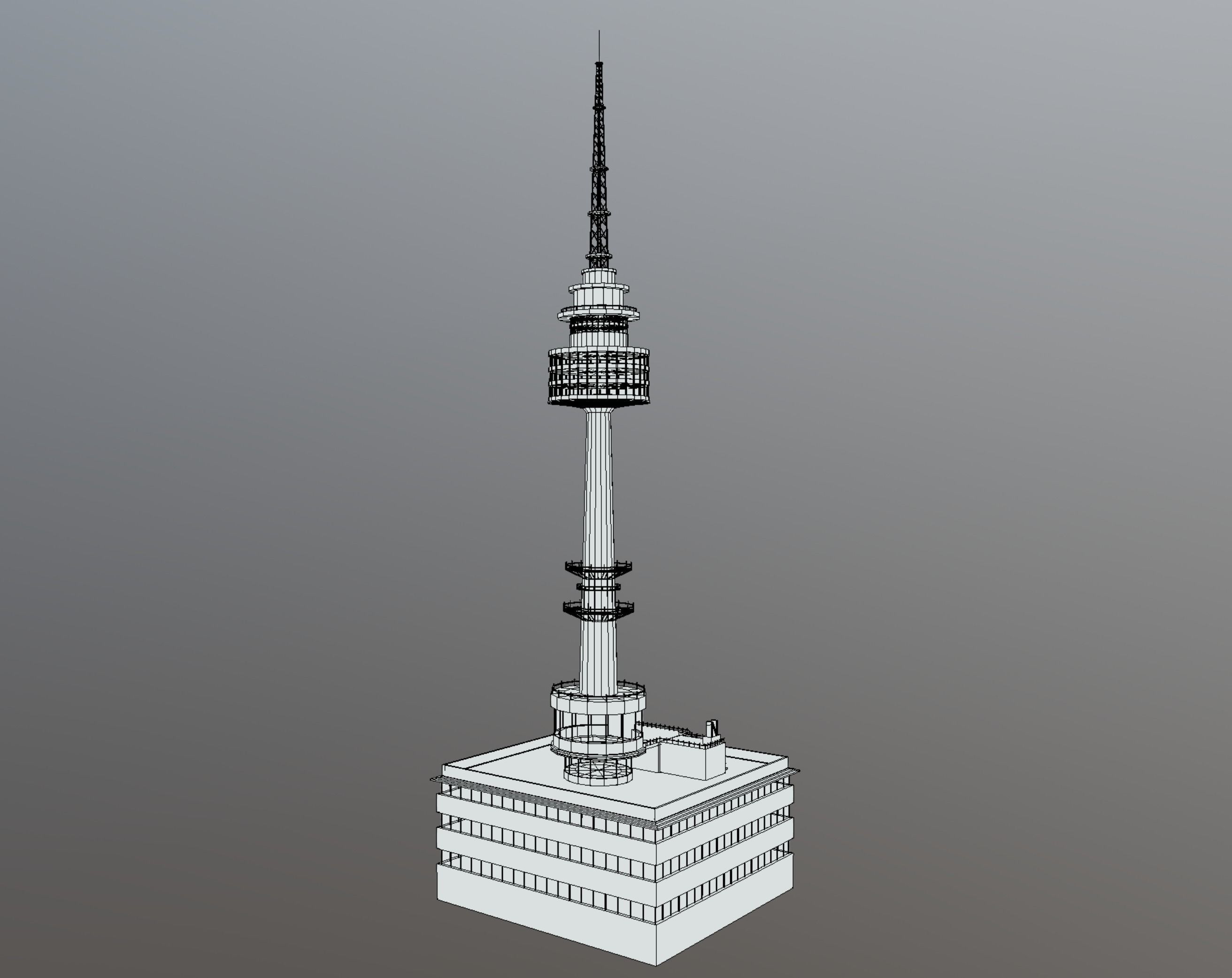 N Seoul Tower Low-poly 3D model_7