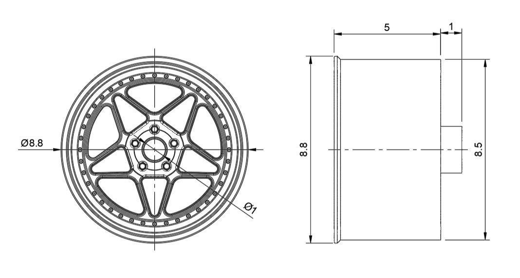 FIFTEEN52 PENTA GT3 RIMS FOR DIECAST 64 SCALE 3D print model_3