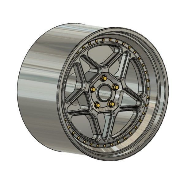 FIFTEEN52 PENTA GT3 RIMS FOR DIECAST 64 SCALE 3D print model_1