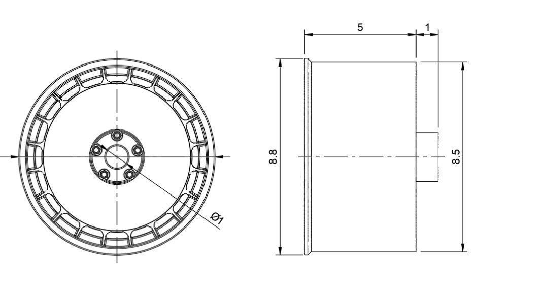 HRE 935 RIMS FOR DIECAST 64 SCALE 3D print model_3