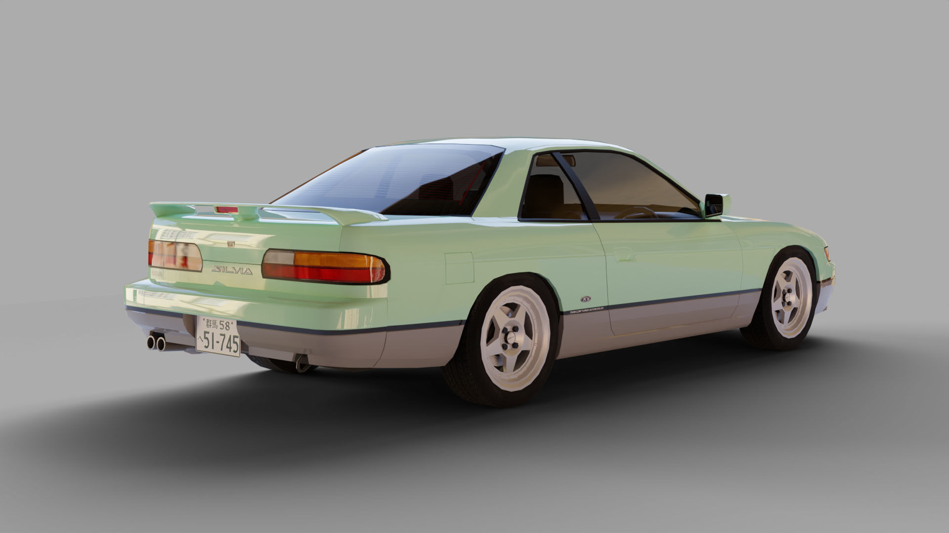 Nissan Silvia S13 Iketani style Low-poly 3D model_3