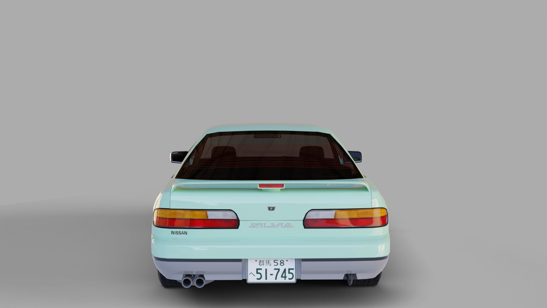 Nissan Silvia S13 Iketani style Low-poly 3D model_4