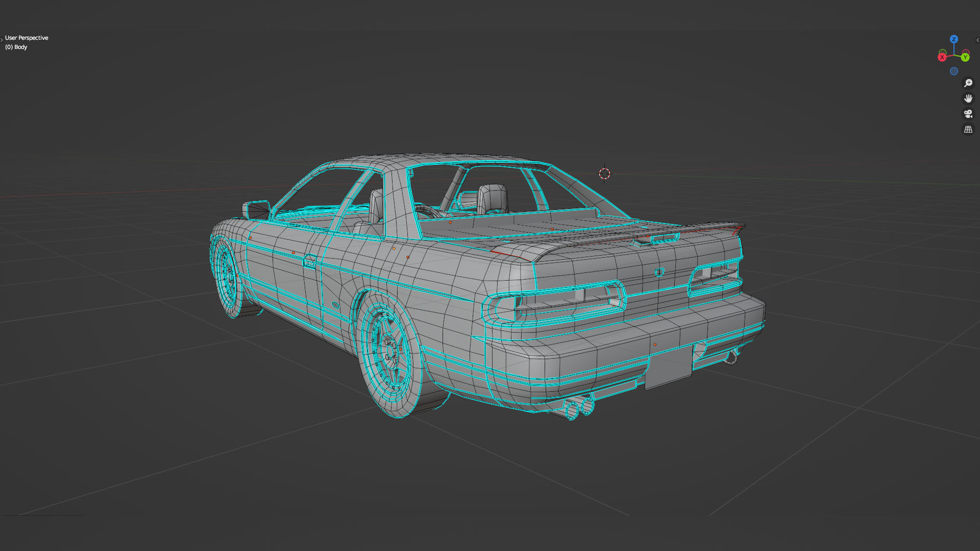 Nissan Silvia S13 Iketani style Low-poly 3D model_15