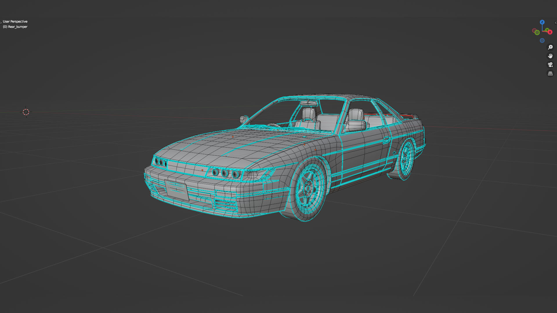 Nissan Silvia S13 Iketani style Low-poly 3D model_14