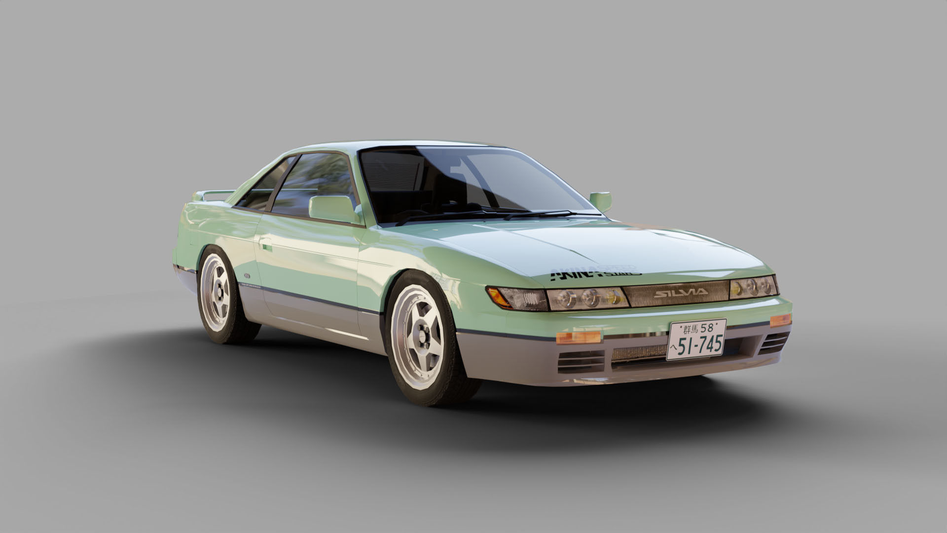 Nissan Silvia S13 Iketani style Low-poly 3D model_1