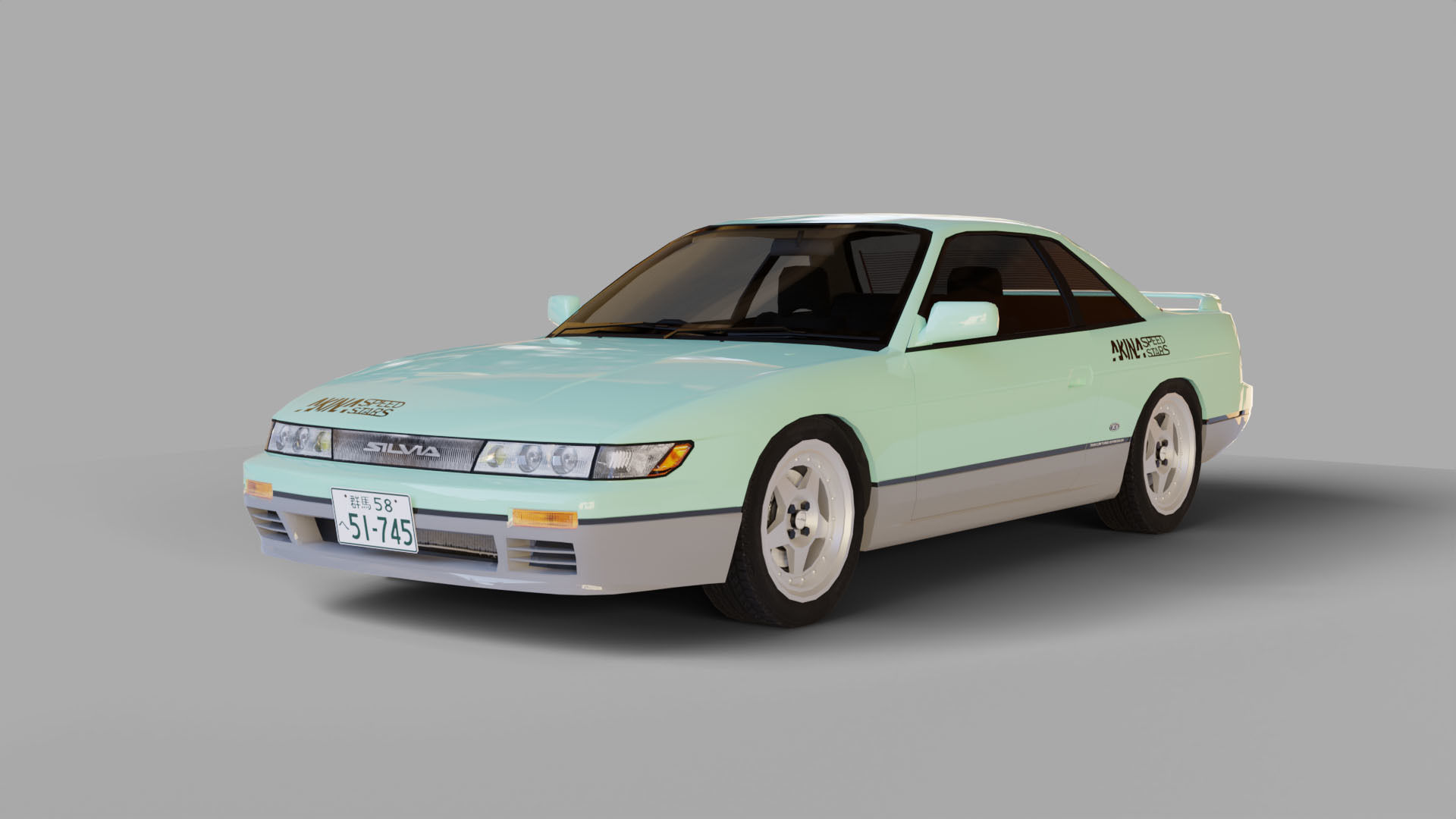 Nissan Silvia S13 Iketani style Low-poly 3D model_7