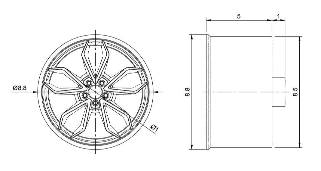 HRE S201H RIMS FOR DIECAST 64 SCALE 3D print model_3