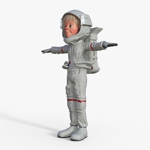 Cartoon Astronaut Rigged 3D model
