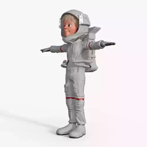 Cartoon Astronaut Rigged 3D model