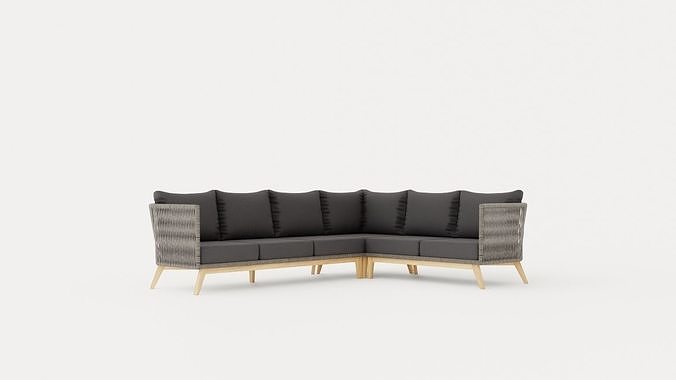 Himmelsnas corner sofa Low-poly 3D model