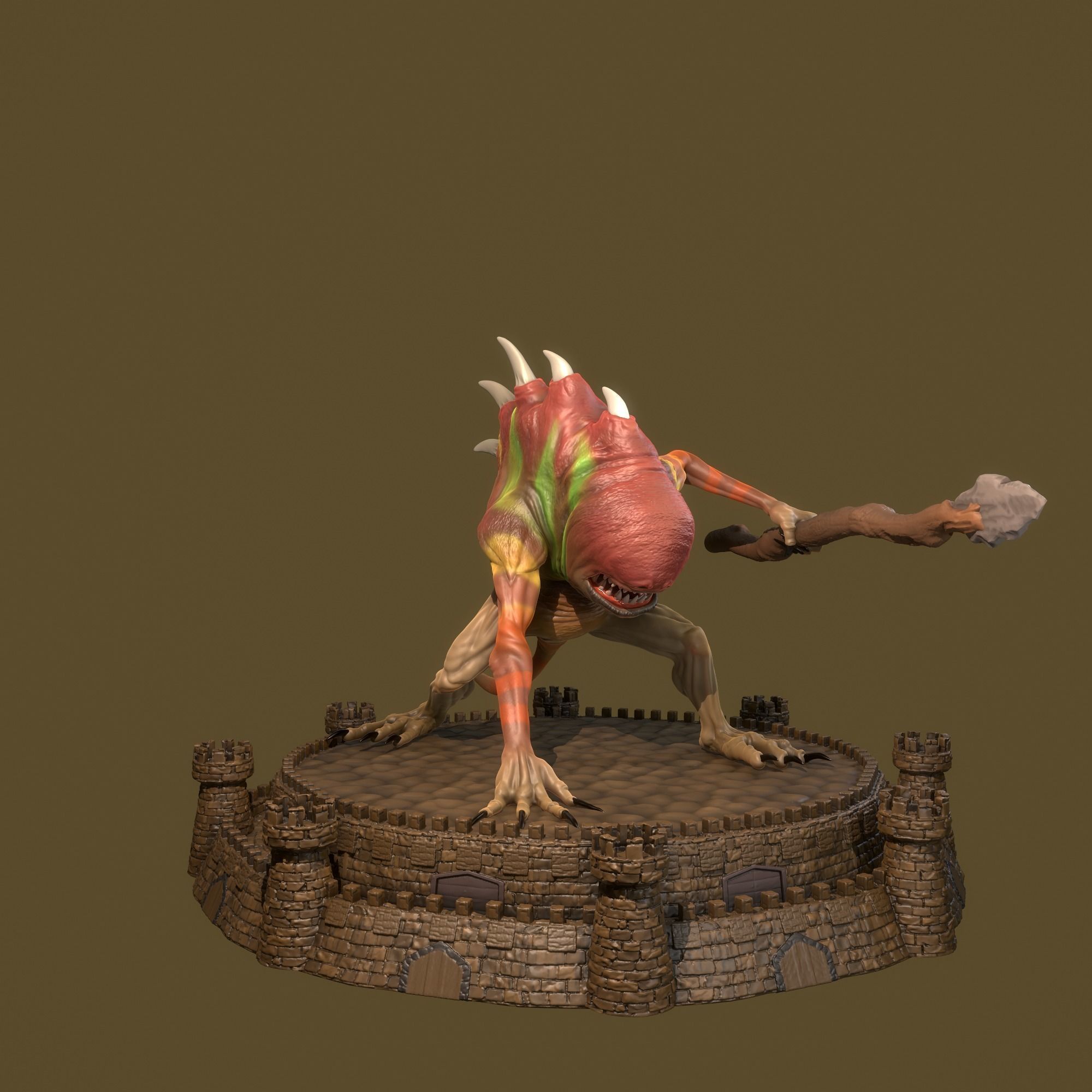 Heroes 3 Infernal Troglodyte and Shakti Dungeon  3D print model_9