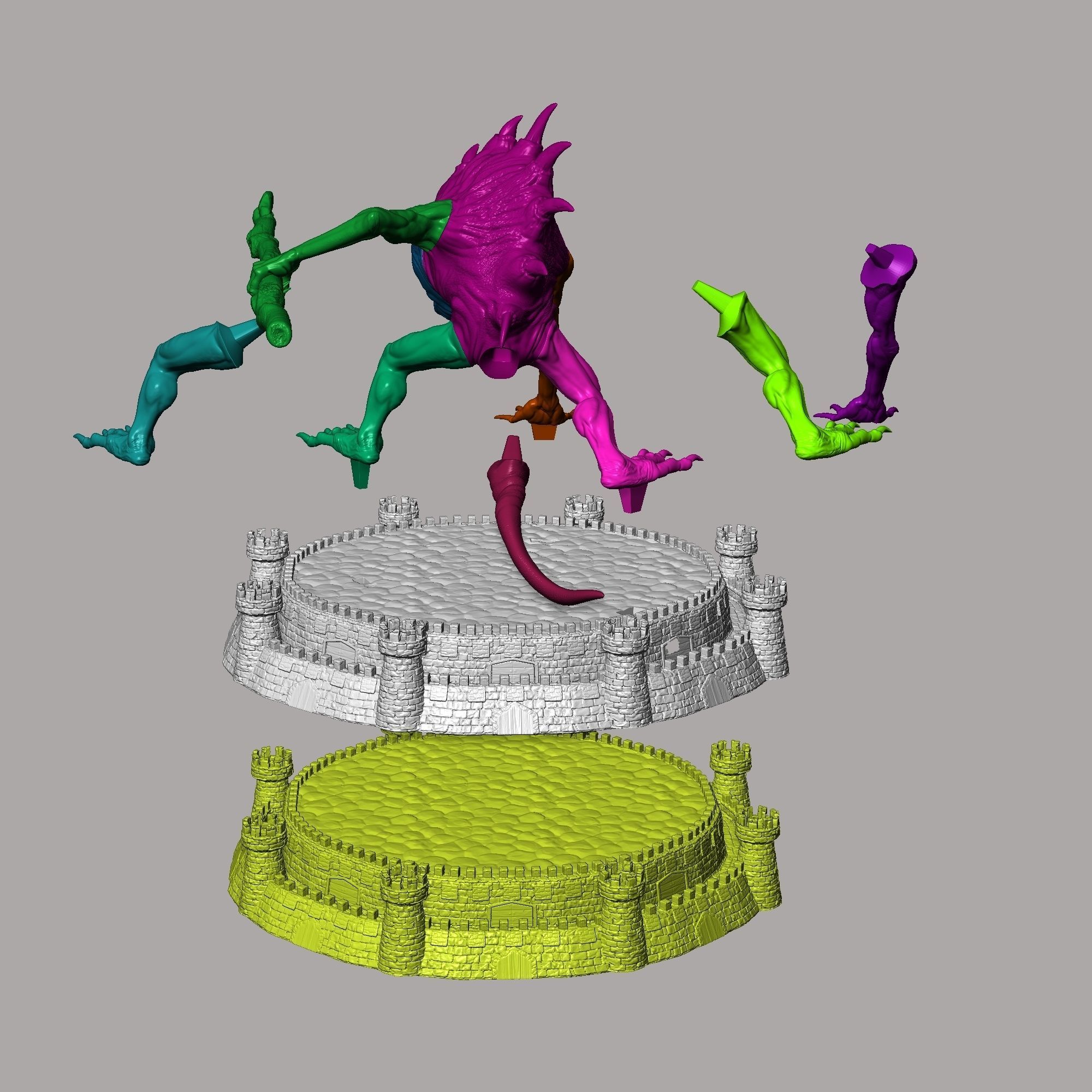 Heroes 3 Infernal Troglodyte and Shakti Dungeon  3D print model_3