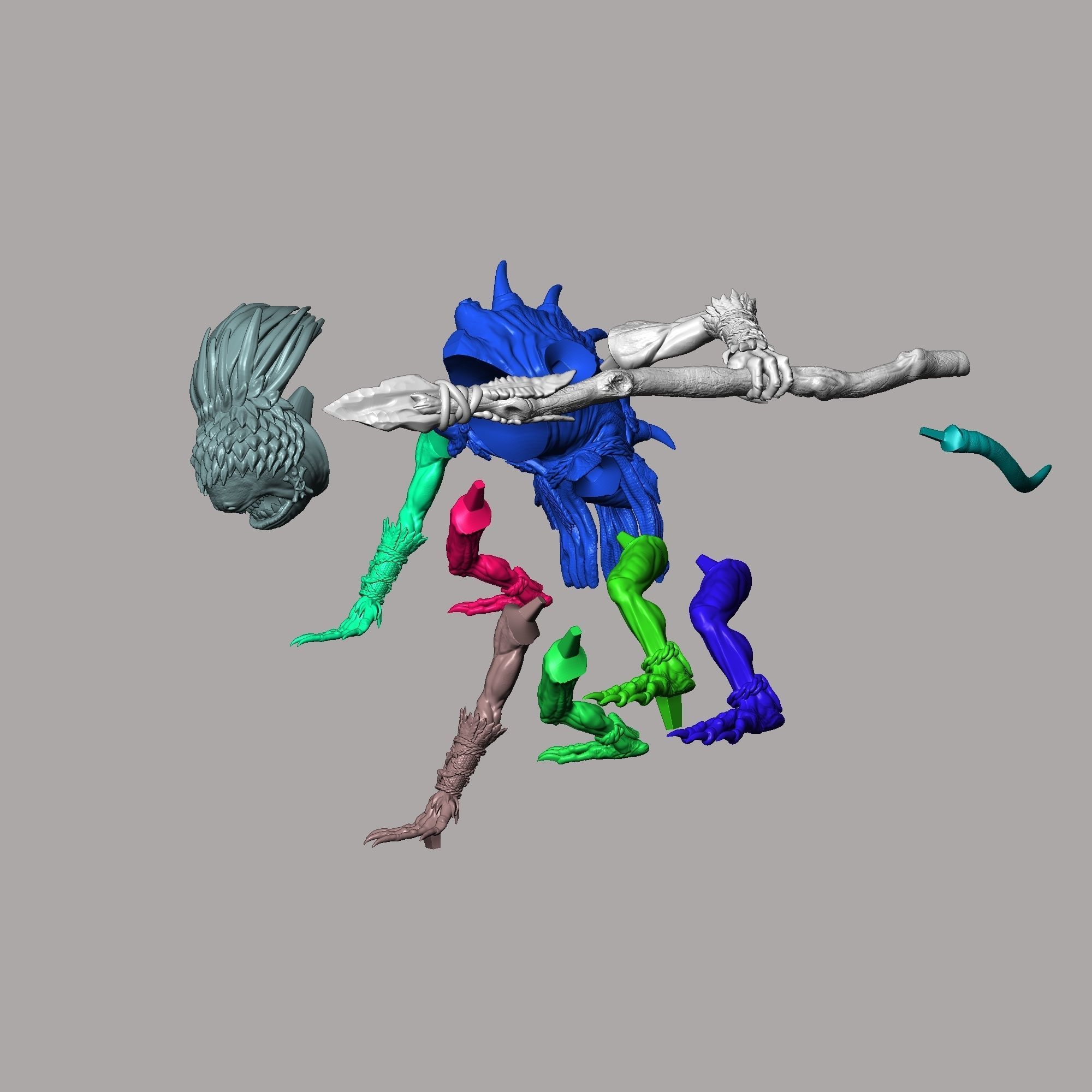 Heroes 3 Infernal Troglodyte and Shakti Dungeon  3D print model_5