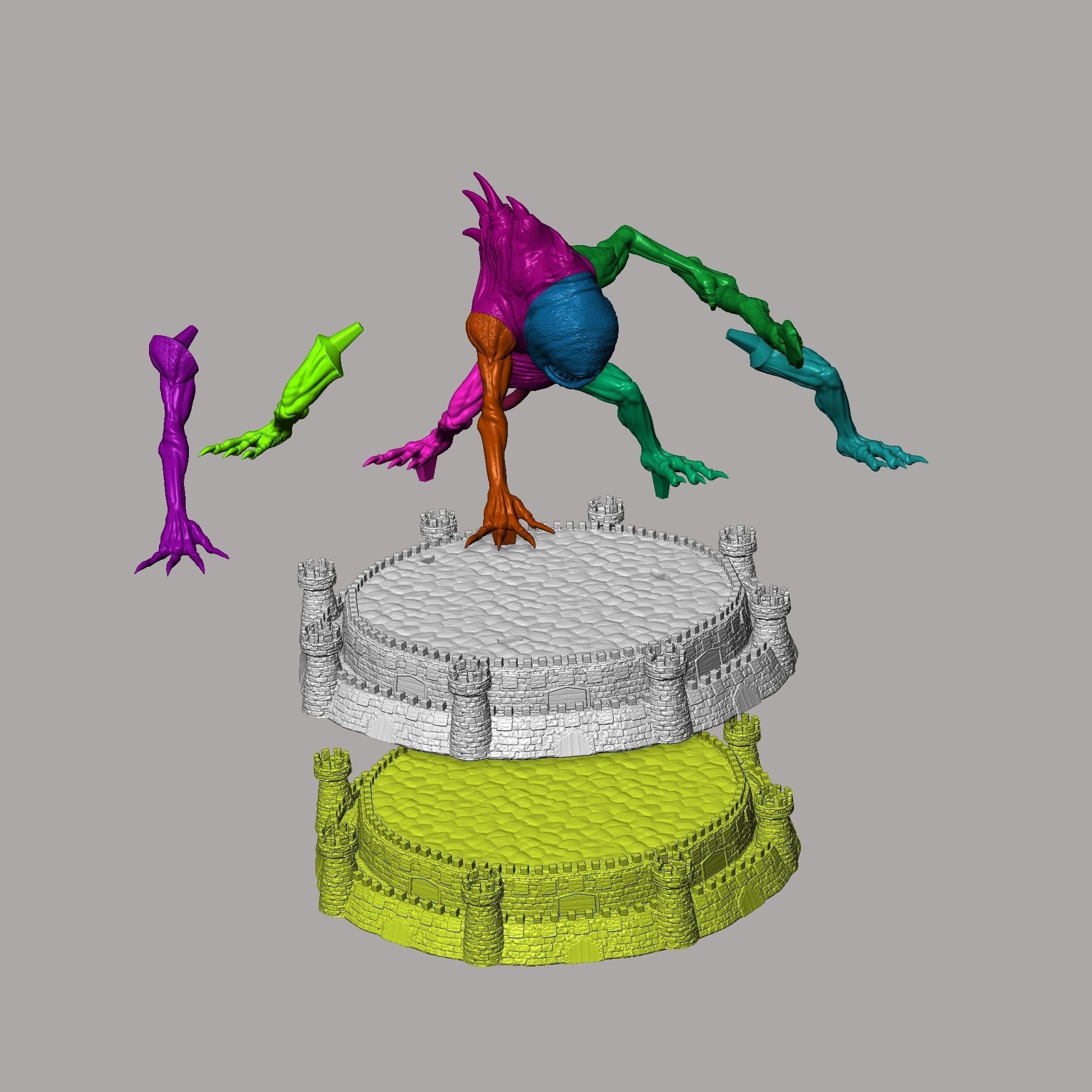 Heroes 3 Infernal Troglodyte and Shakti Dungeon  3D print model_2