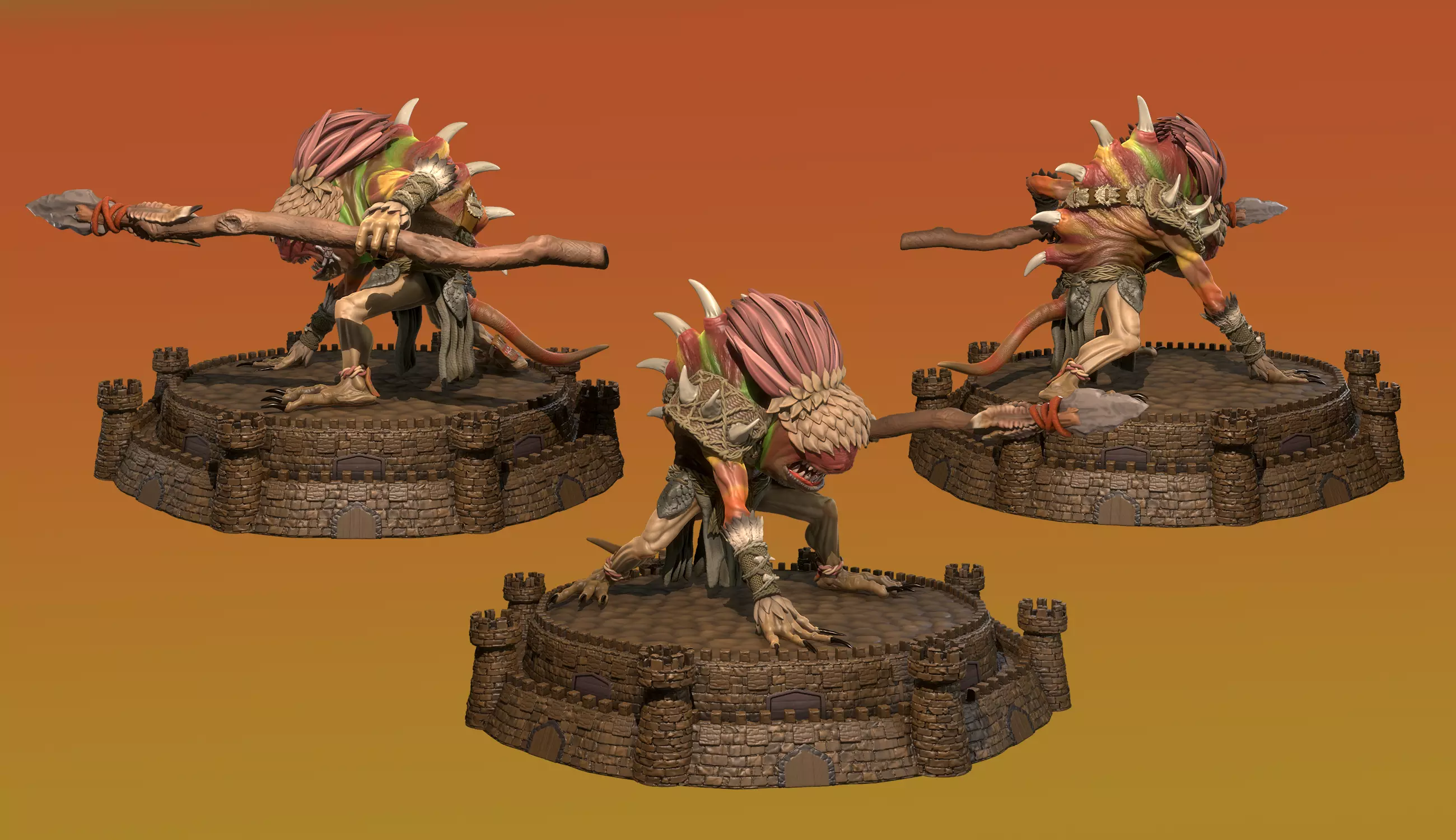 Heroes 3 Infernal Troglodyte and Shakti Dungeon  3D print model_0