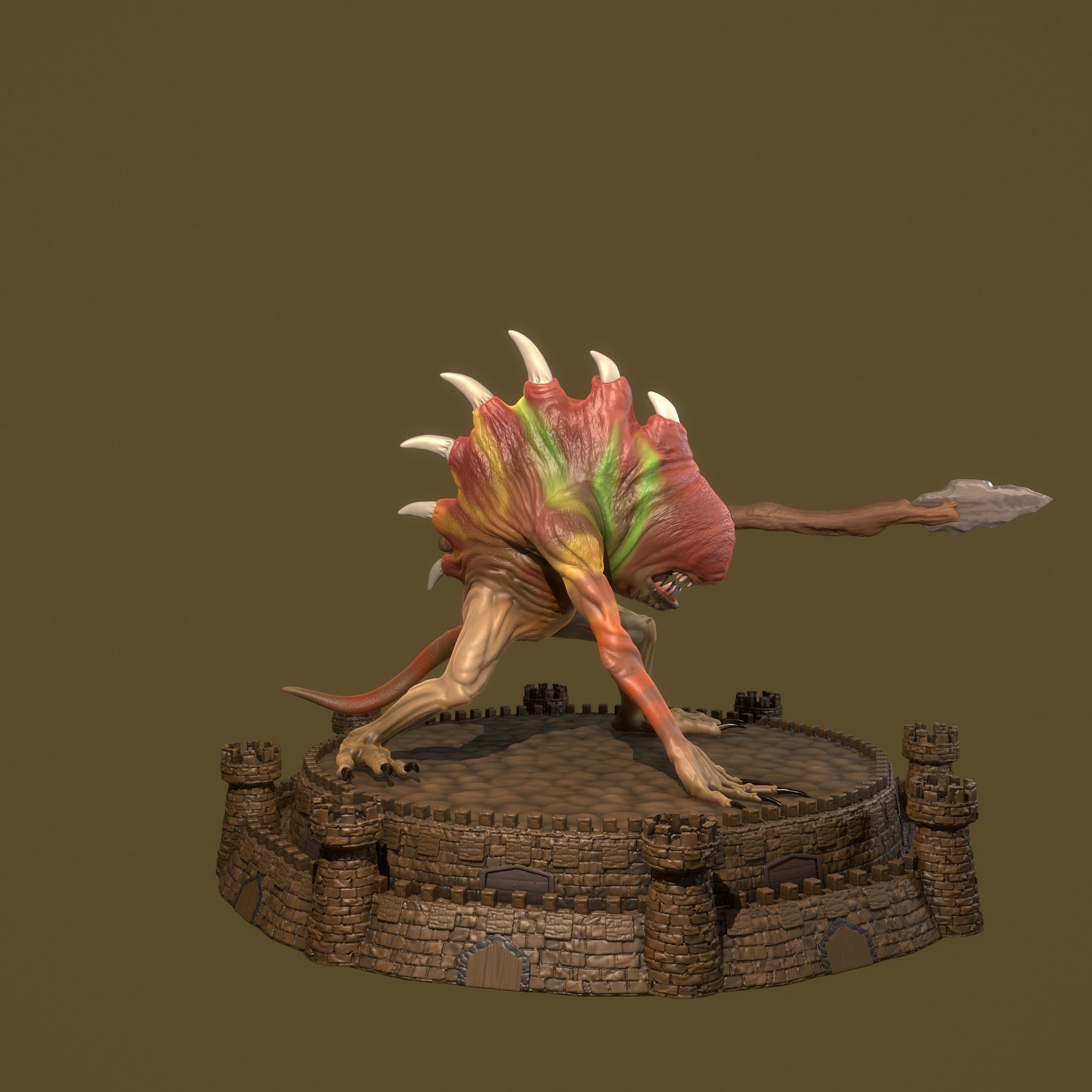Heroes 3 Infernal Troglodyte and Shakti Dungeon  3D print model_10