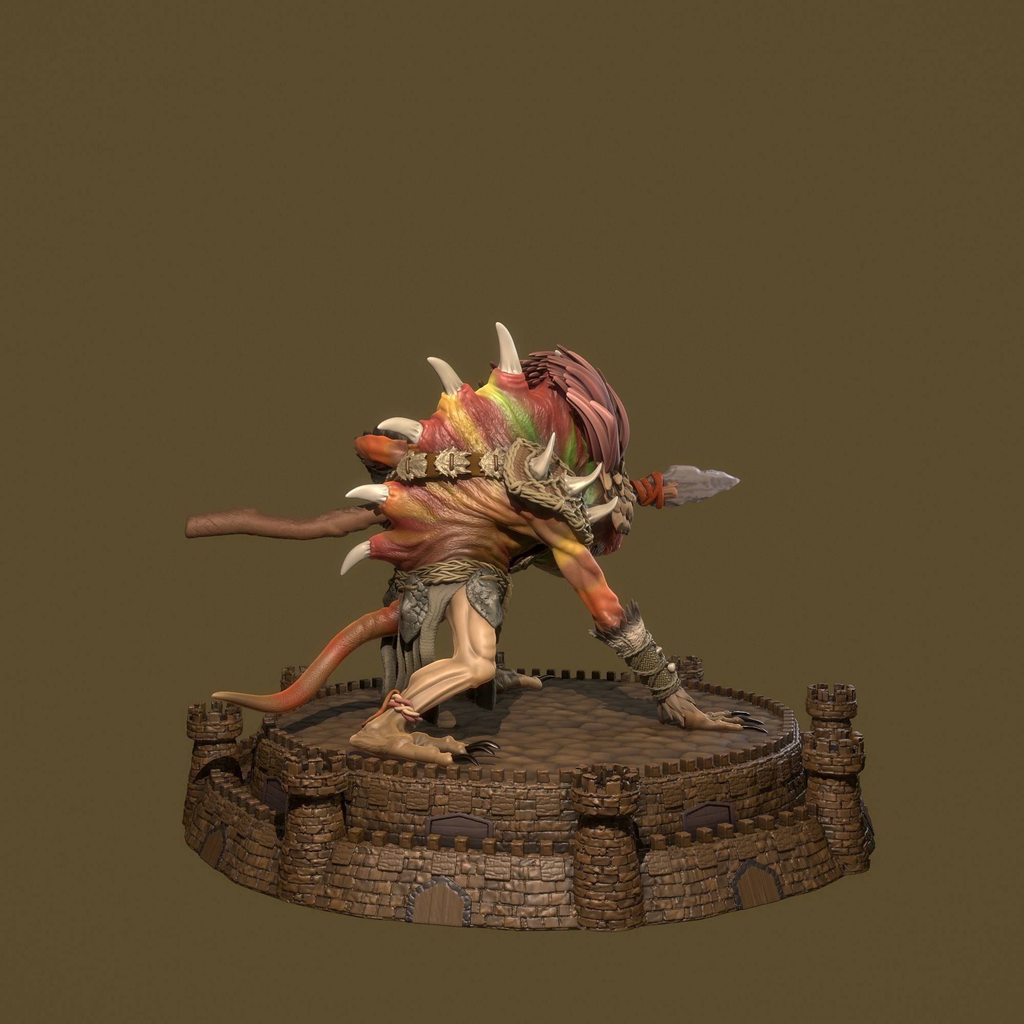 Heroes 3 Infernal Troglodyte and Shakti Dungeon  3D print model_8