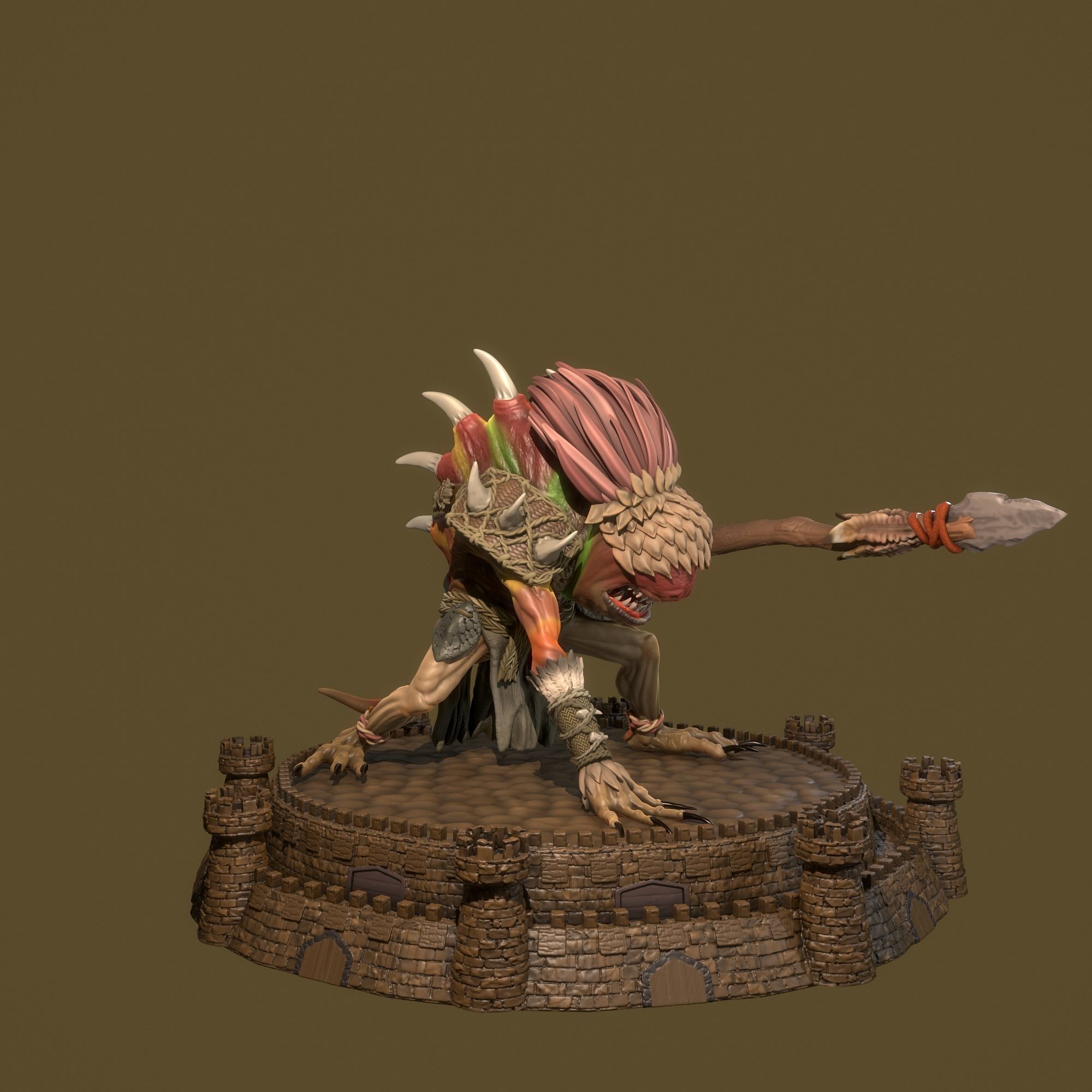 Heroes 3 Infernal Troglodyte and Shakti Dungeon  3D print model_7