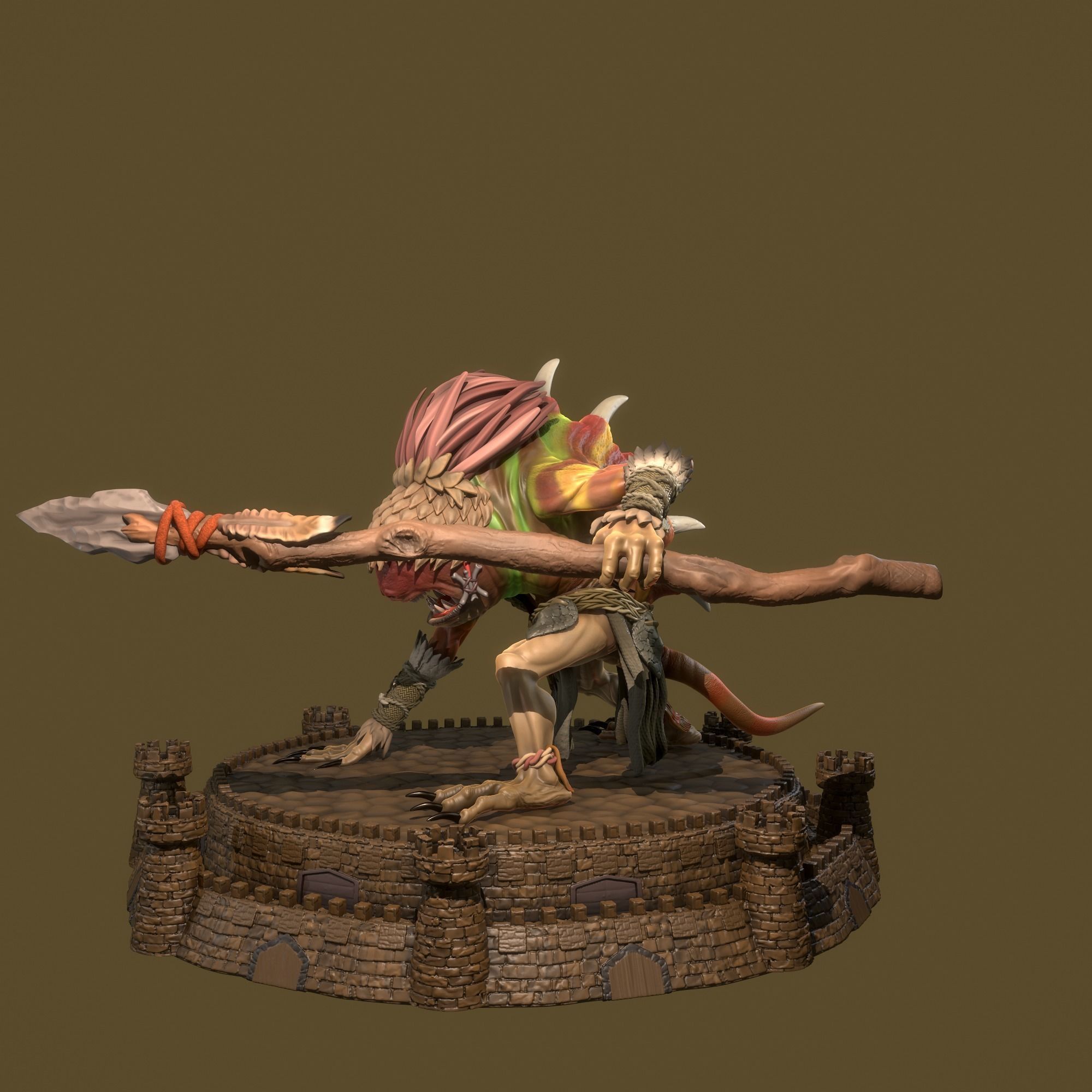 Heroes 3 Infernal Troglodyte and Shakti Dungeon  3D print model_6