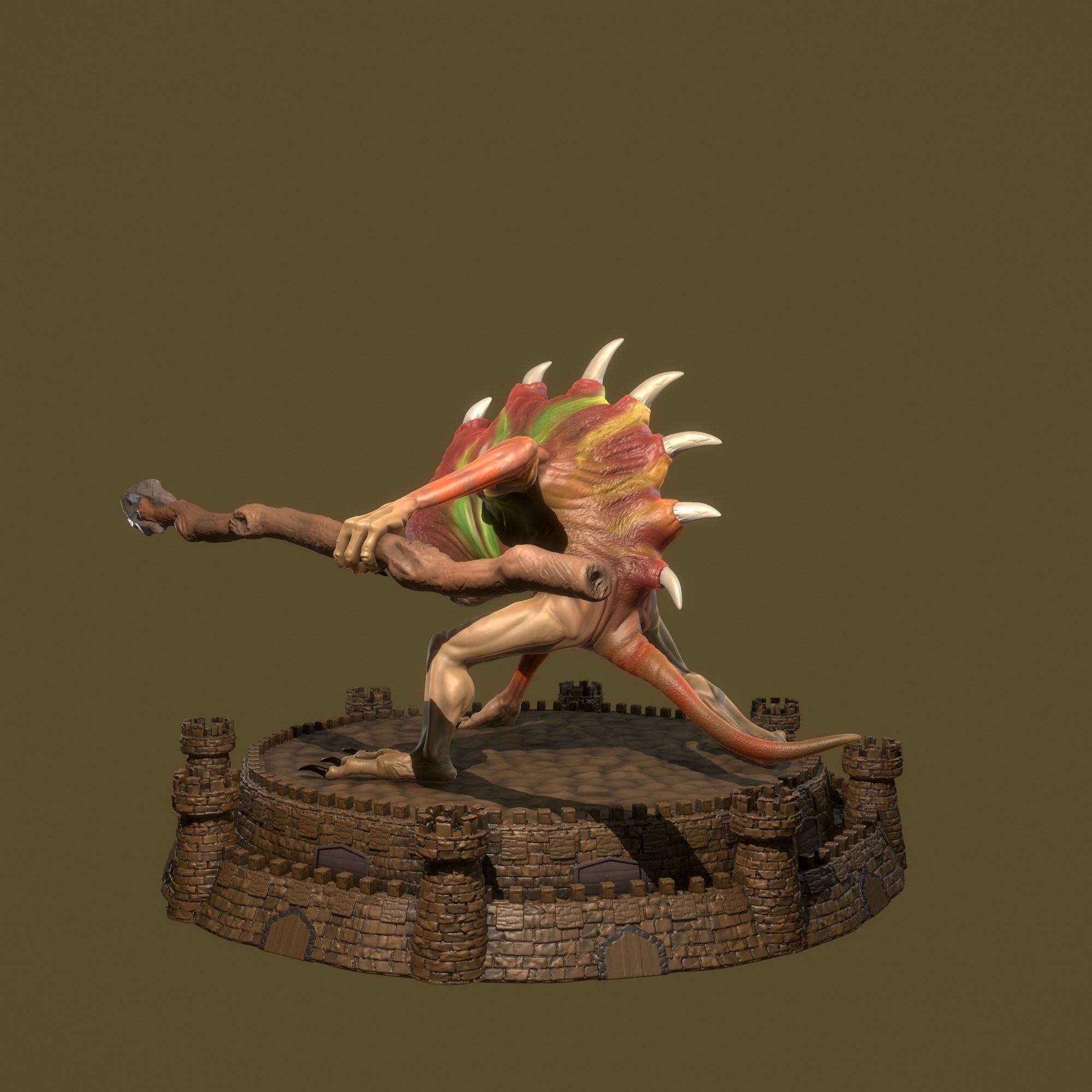 Heroes 3 Infernal Troglodyte and Shakti Dungeon  3D print model_11