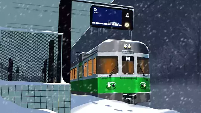 Old SM-2 Anime Train Low-poly 3D model