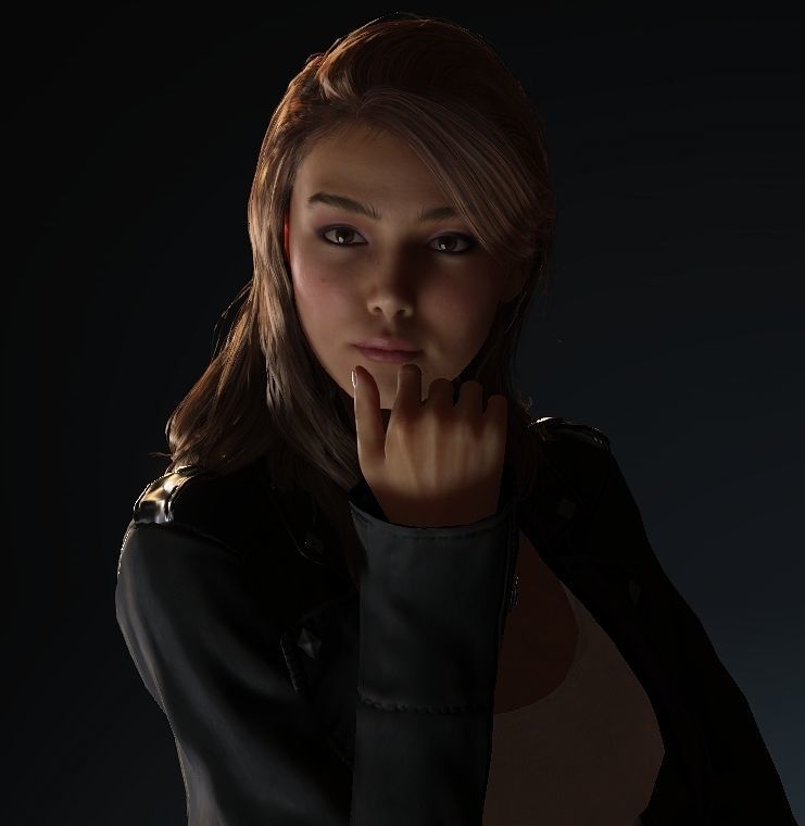 Stefany Character  Low-poly 3D model_2