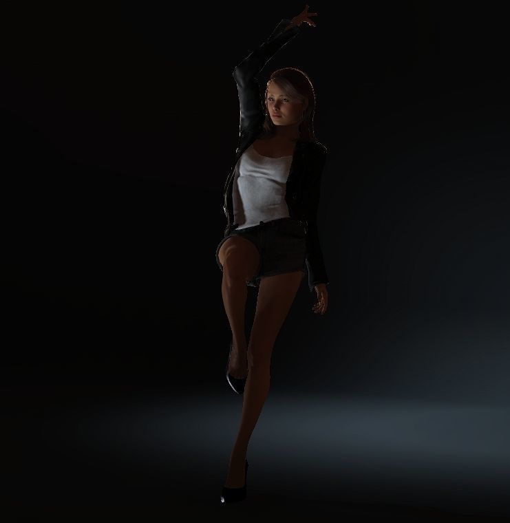 Stefany Character  Low-poly 3D model_4