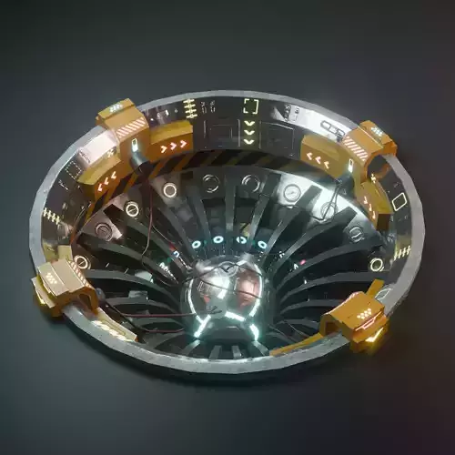 Underground Nuclear Power Plant Reactor SciFi Low Poly Gameready