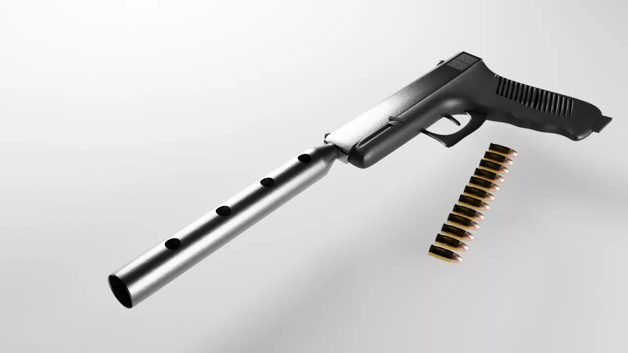 P5 pistol 3D model_0