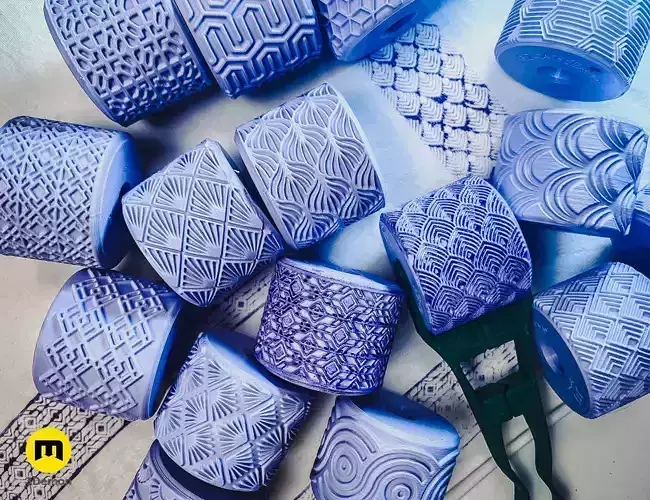 Texture Rollers Art Deco Patterns 3D print model