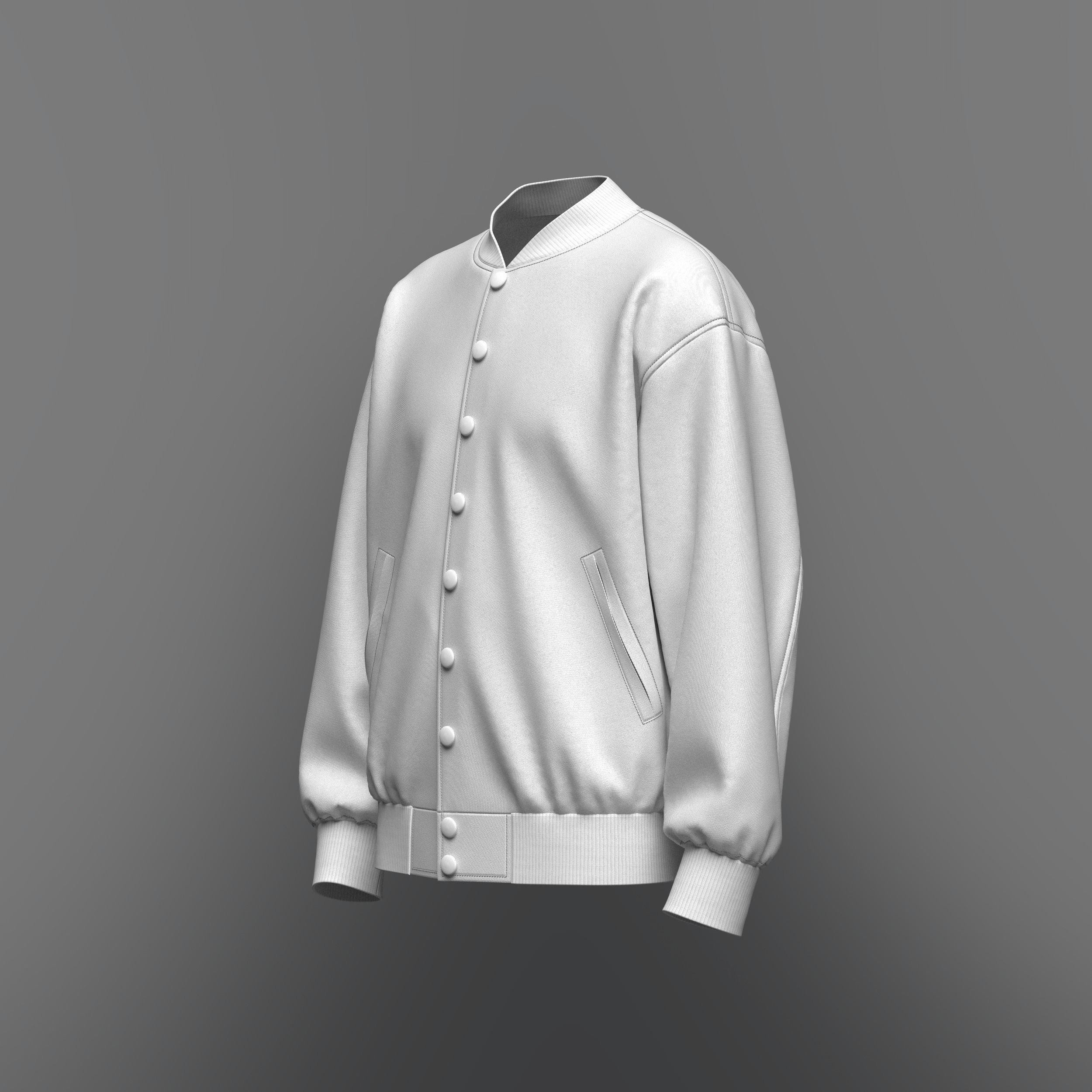 Mens Oversized Bomber Jacket 3d Model 3D model_11