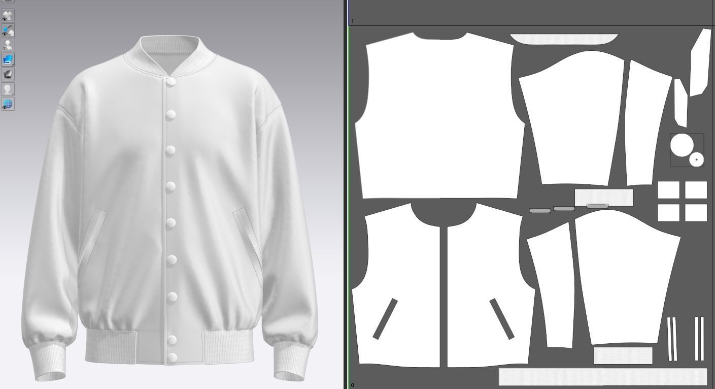 Mens Oversized Bomber Jacket 3d Model 3D model_2