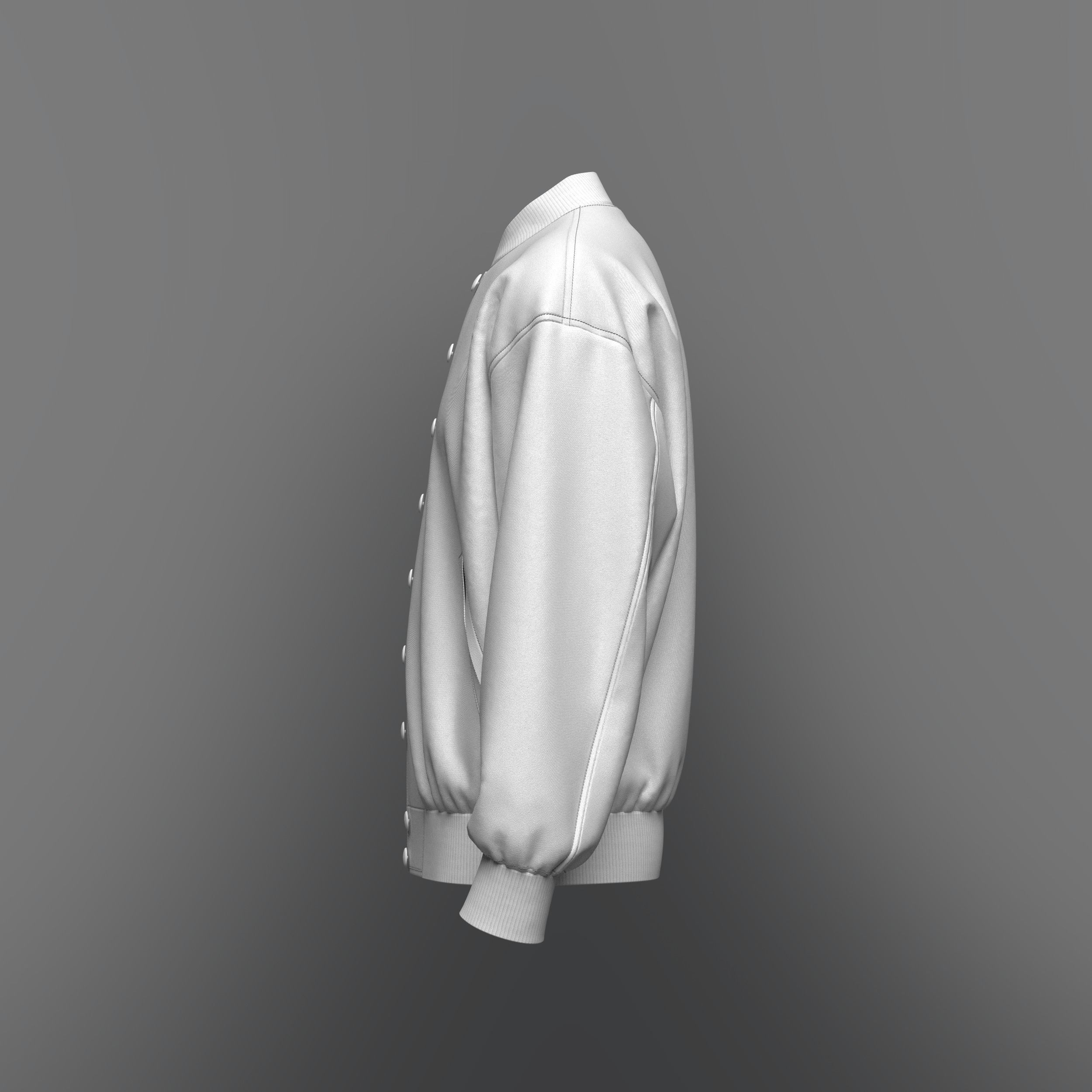 Mens Oversized Bomber Jacket 3d Model 3D model_10