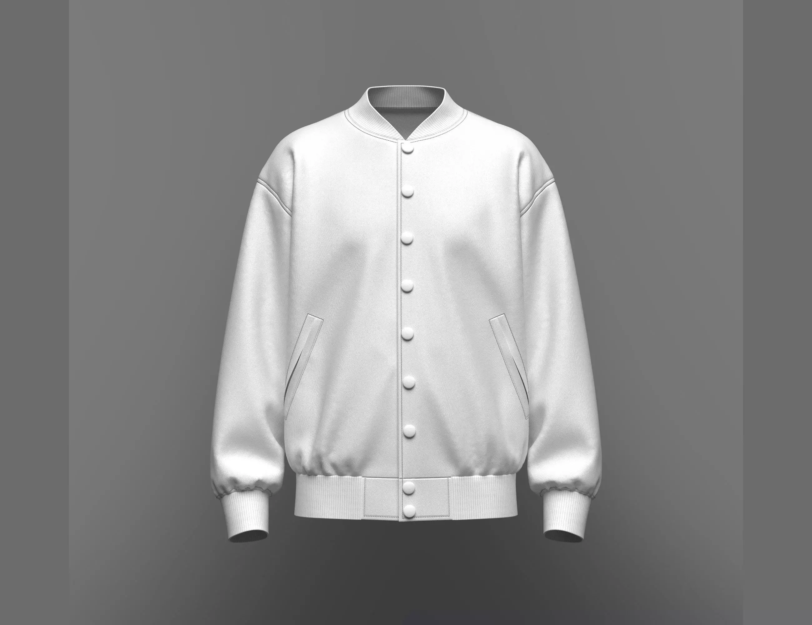 Mens Oversized Bomber Jacket 3d Model 3D model_0