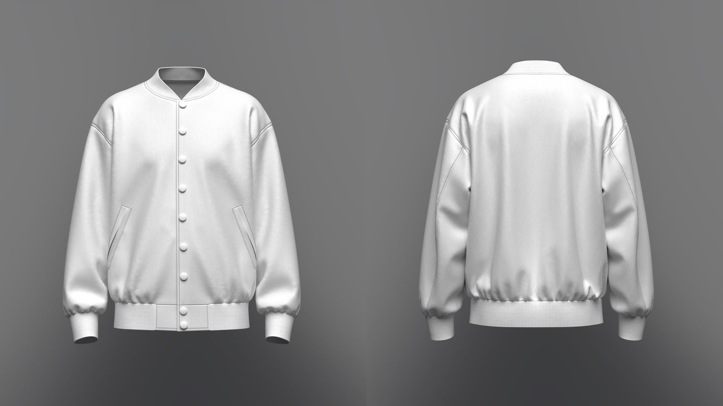 Mens Oversized Bomber Jacket 3d Model 3D model_1
