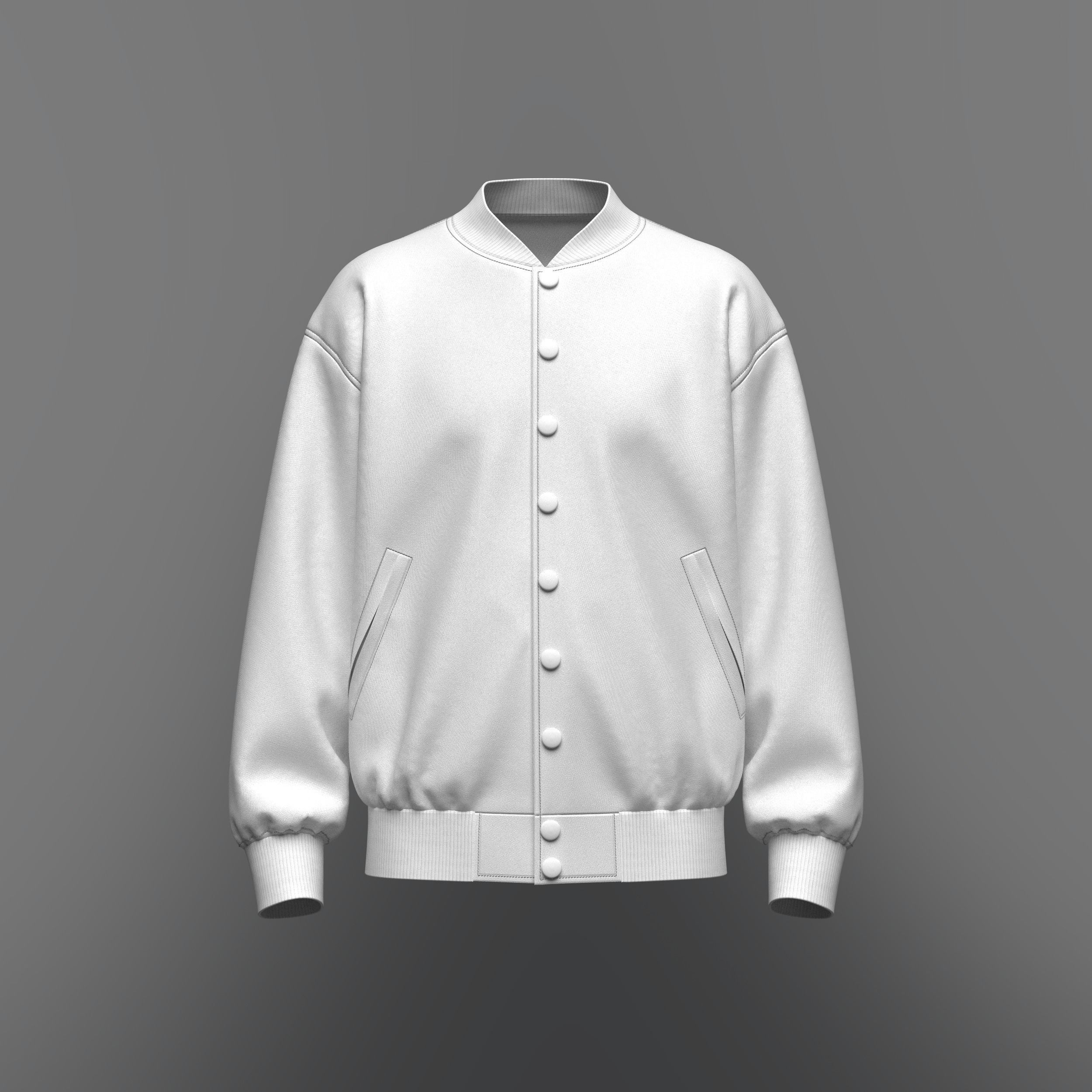 Mens Oversized Bomber Jacket 3d Model 3D model_12