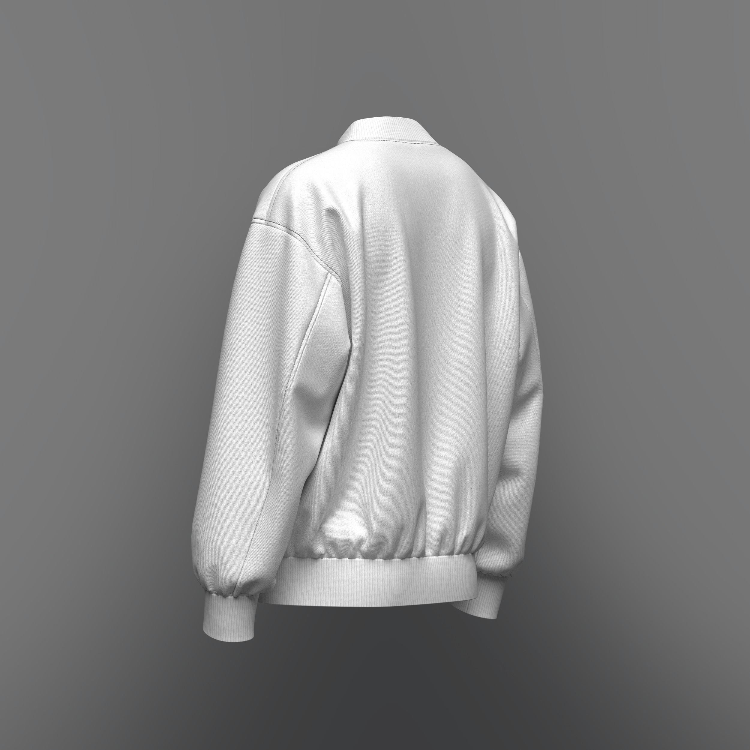 Mens Oversized Bomber Jacket 3d Model 3D model_9