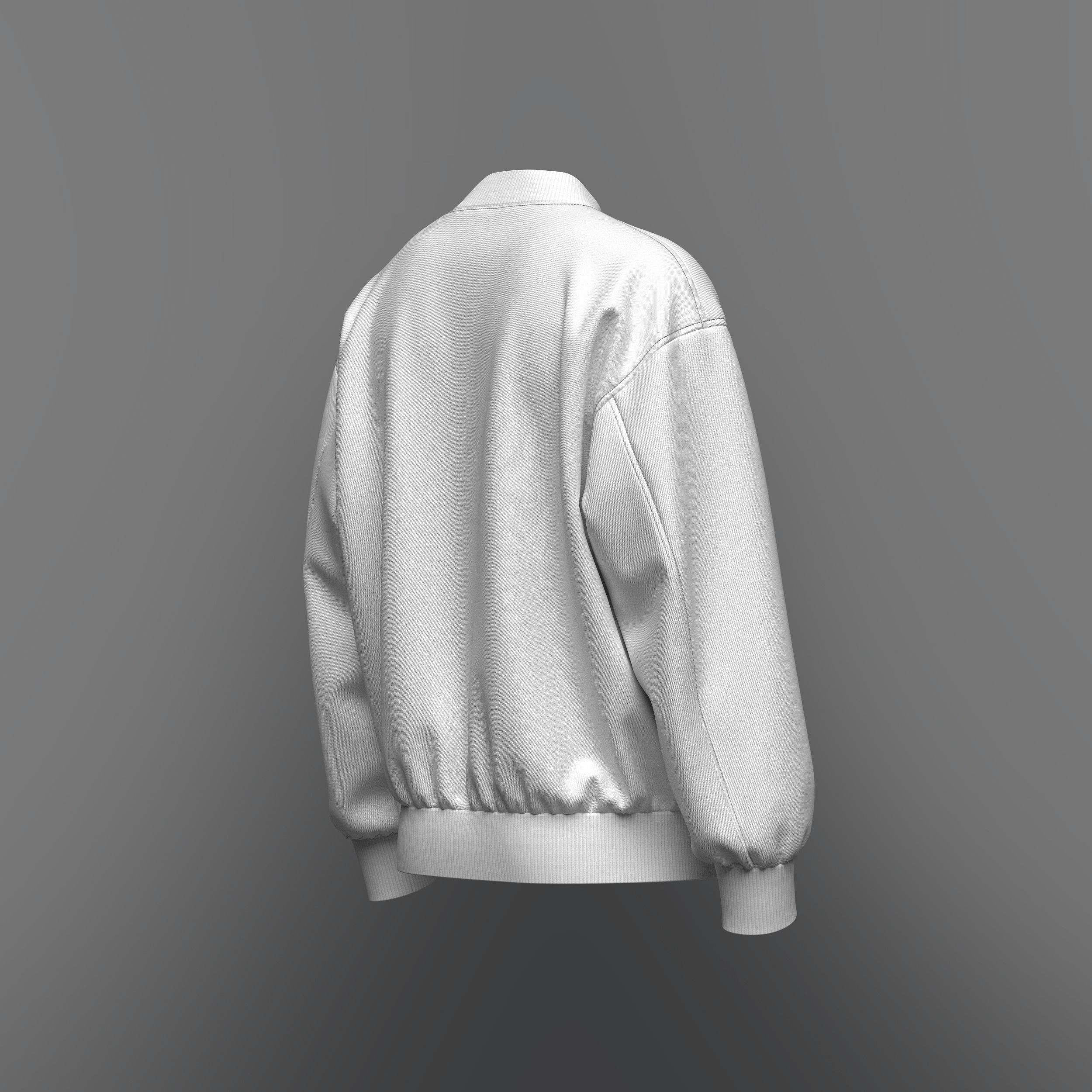 Mens Oversized Bomber Jacket 3d Model 3D model_7