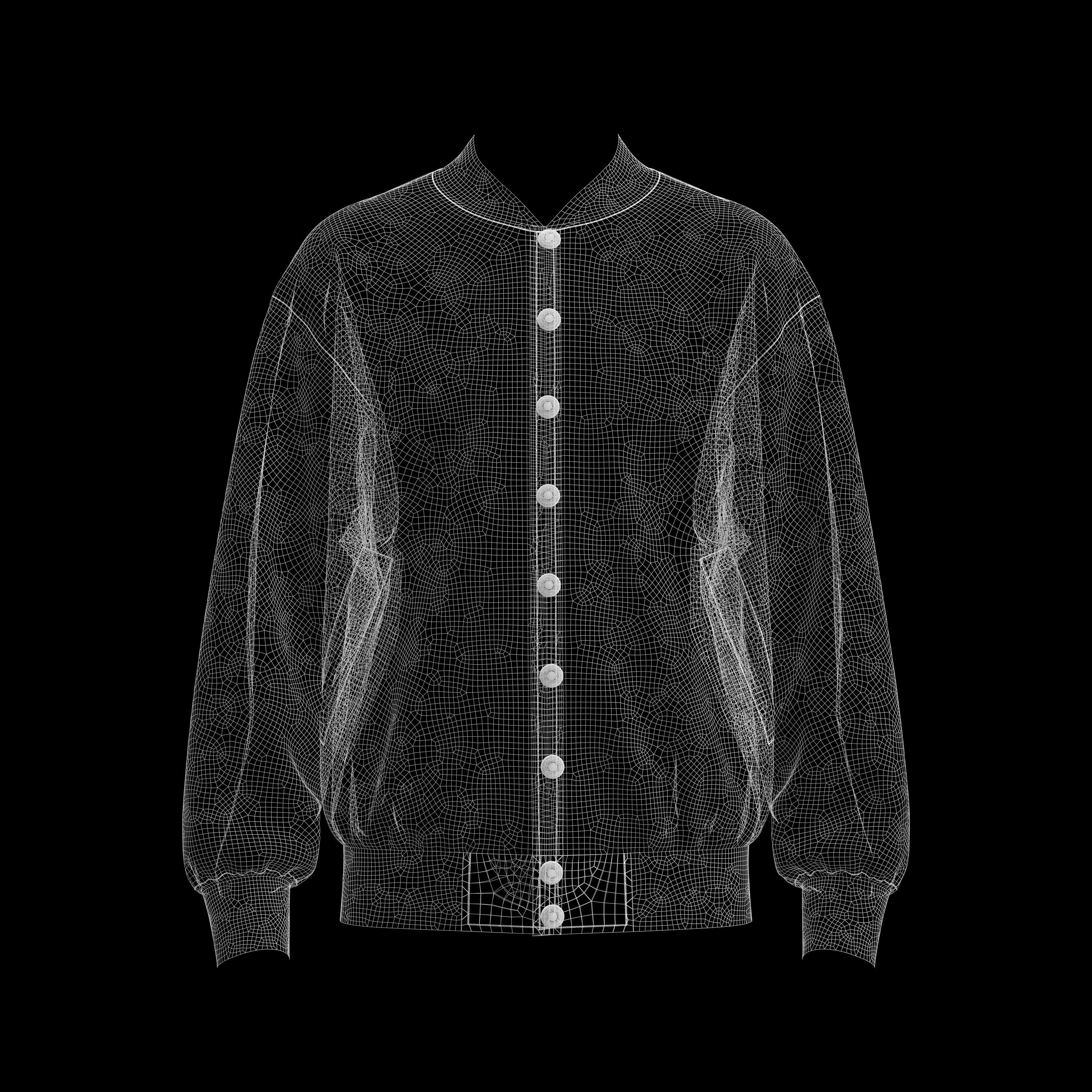 Mens Oversized Bomber Jacket 3d Model 3D model_4