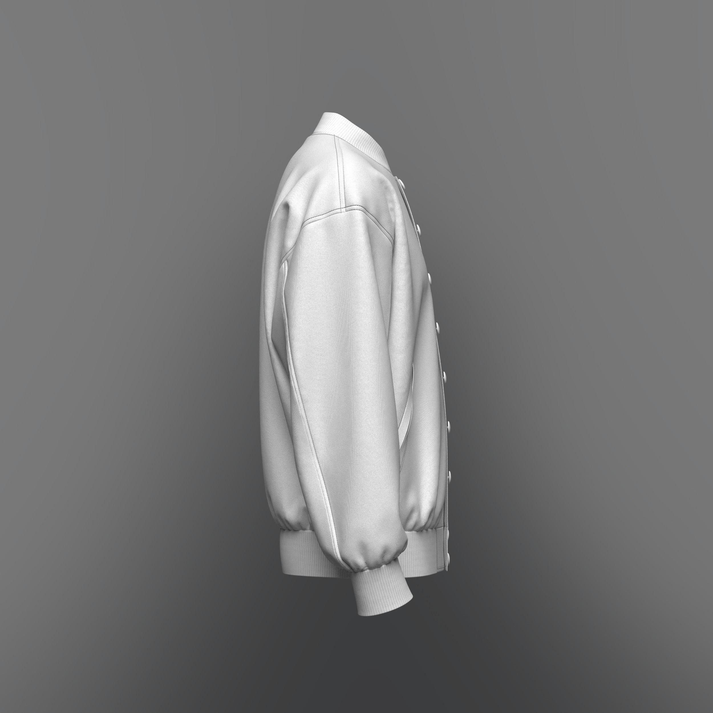 Mens Oversized Bomber Jacket 3d Model 3D model_6