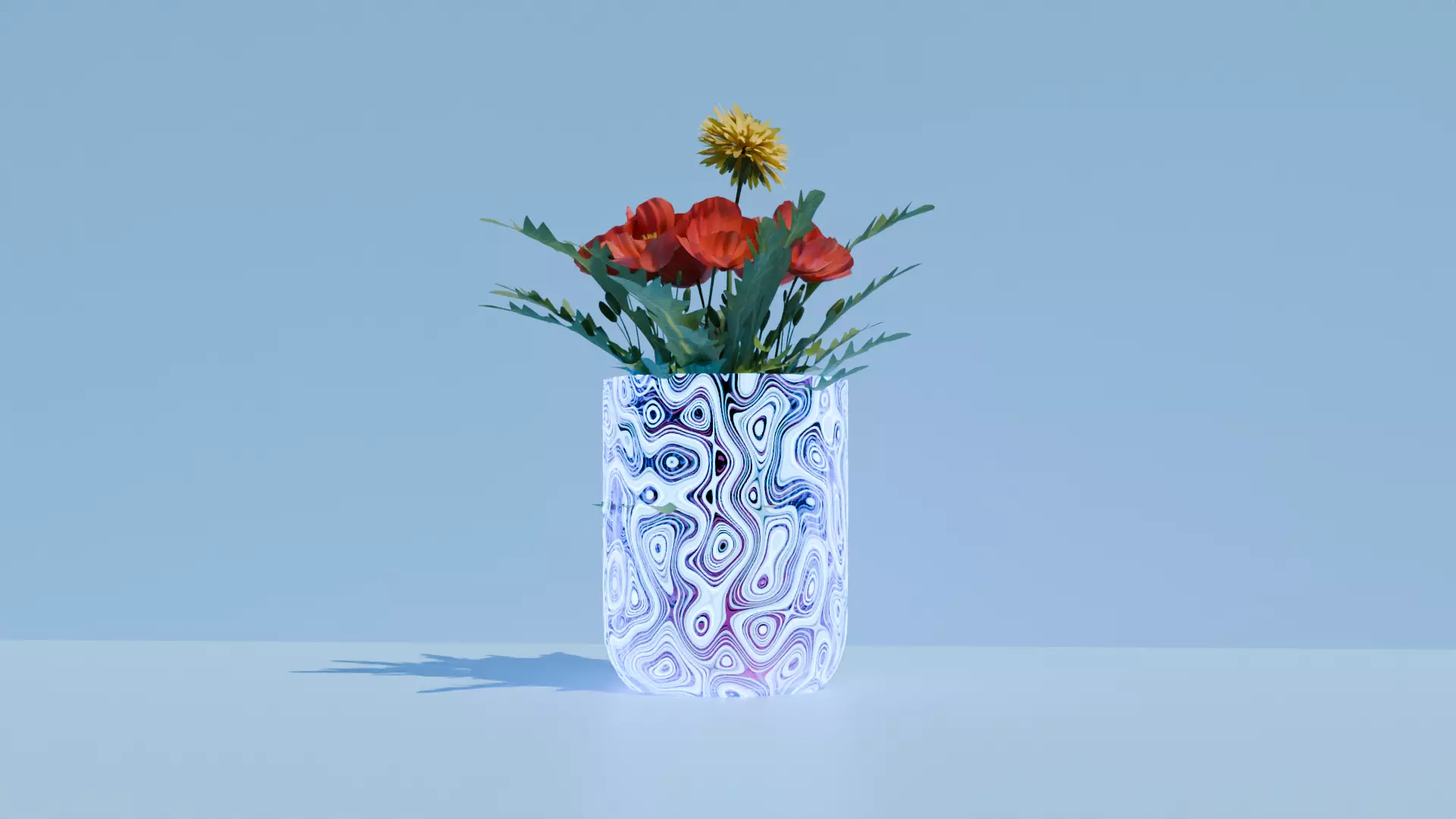 BEAUTIFUL VASE WITH FLOWERS Free 3D model