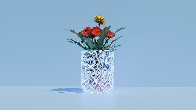 BEAUTIFUL VASE WITH FLOWERS Free 3D model