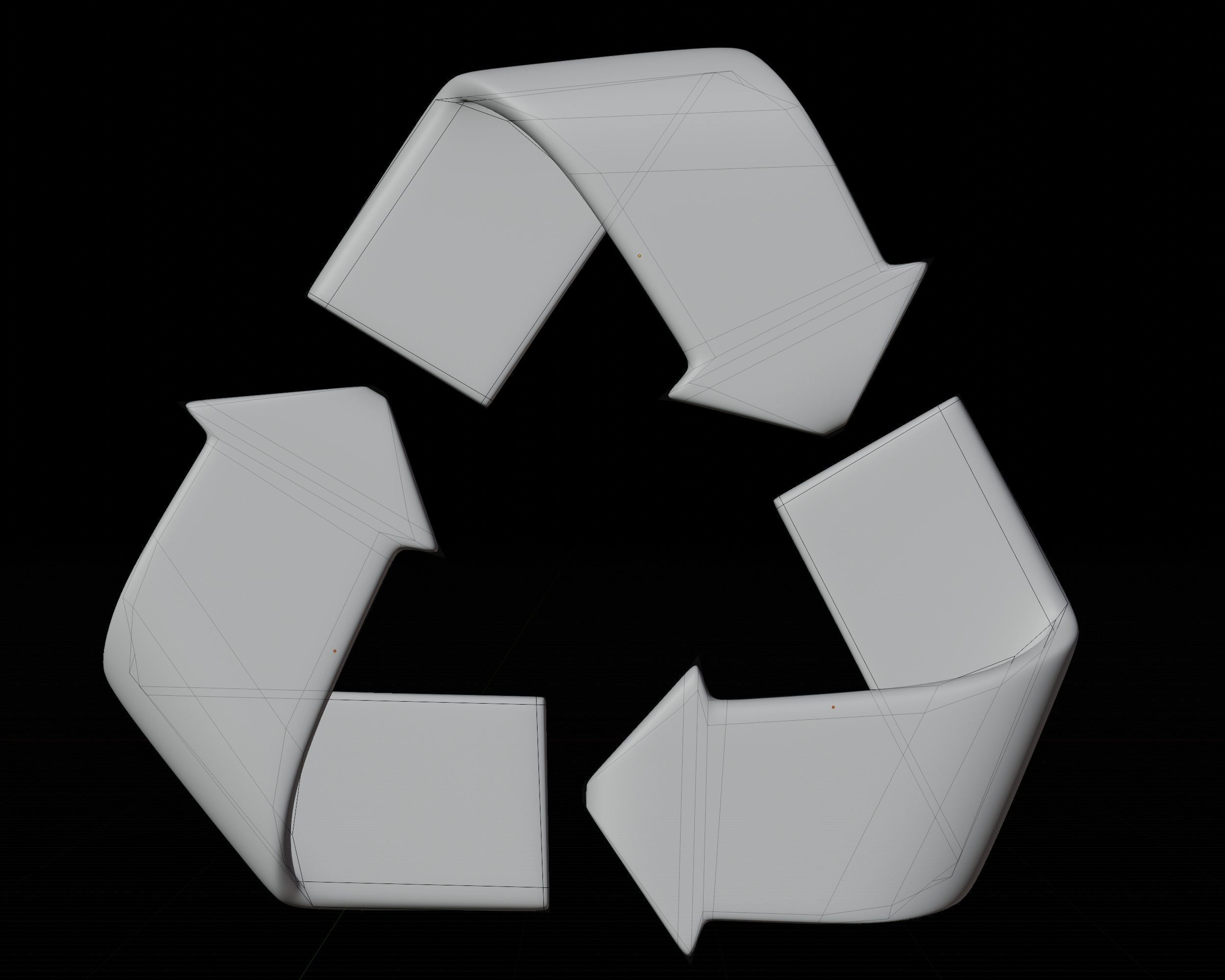 Recycle symbol 3d model Low-poly 3D model_4