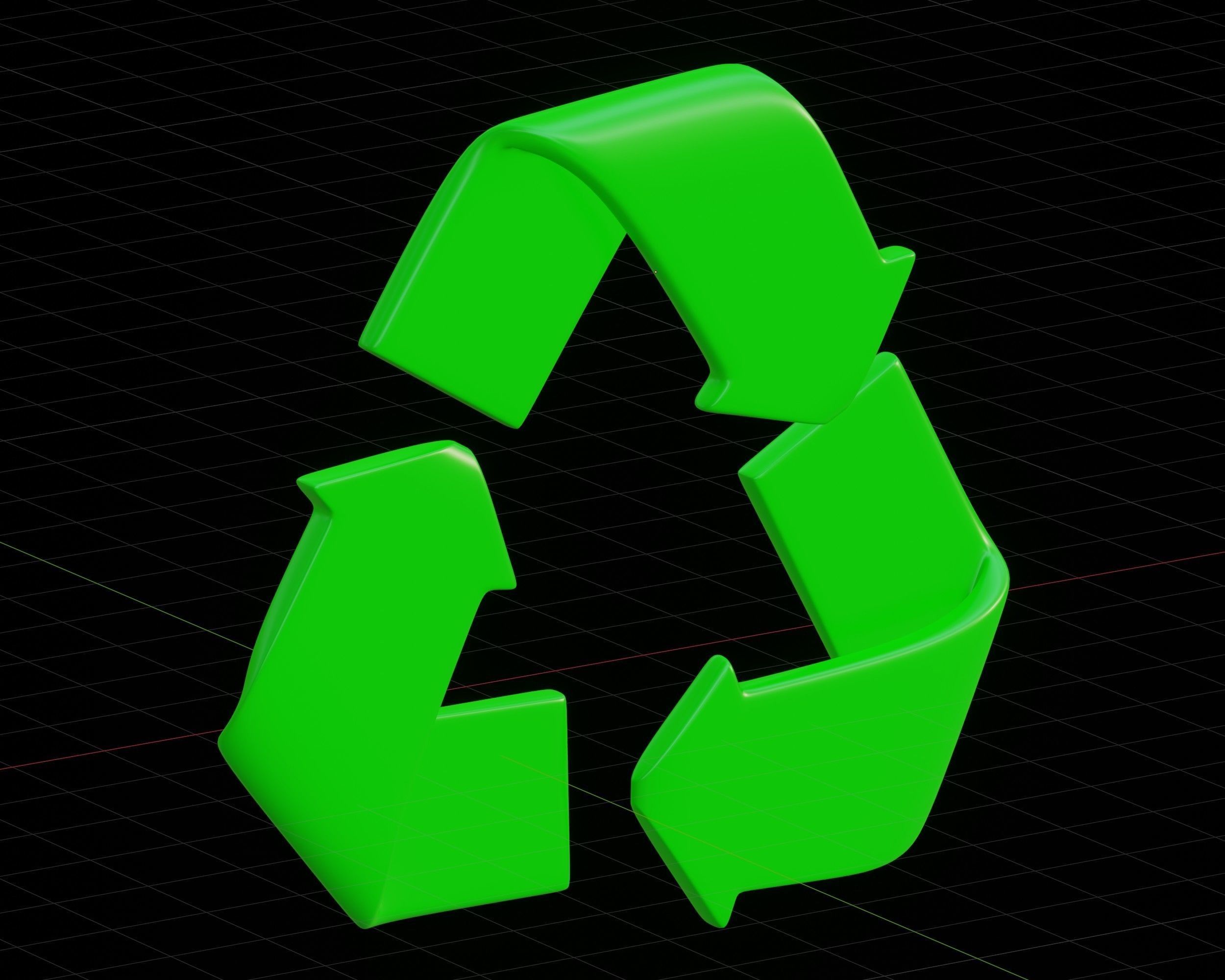 Recycle symbol 3d model Low-poly 3D model_5
