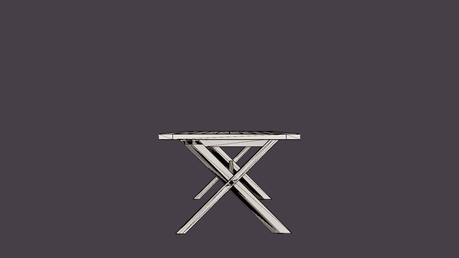 Noble dining table Low-poly 3D model_7