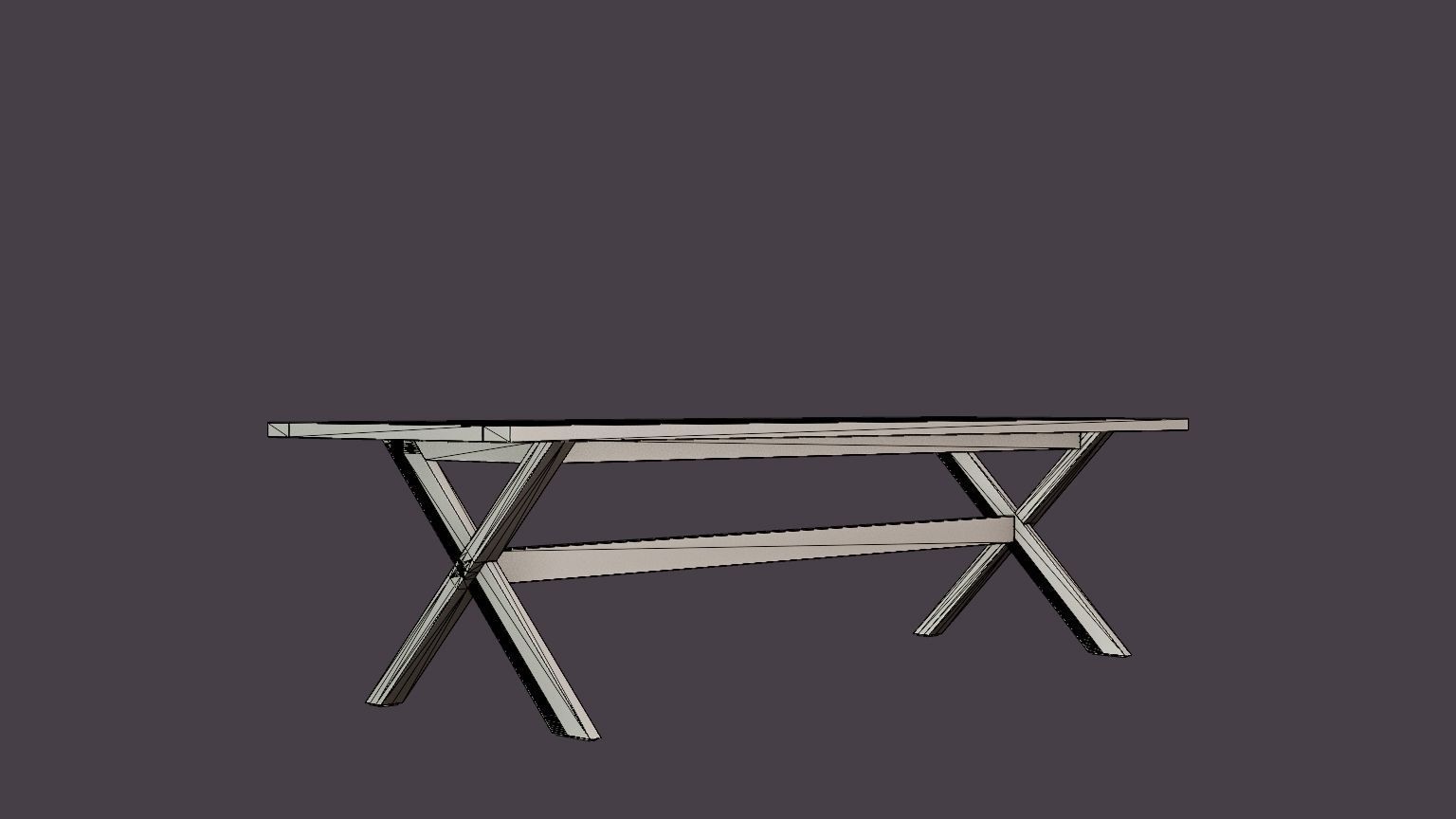 Noble dining table Low-poly 3D model_6